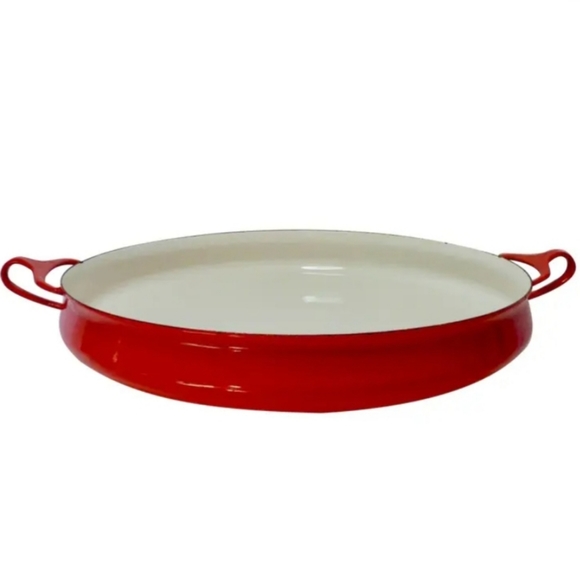 Dansk Kitchen Dansk Vintage Red Enamel Paella Pan Serving Dish